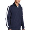 Sport-Tek ® Tricot Track Jacket -Athletic Shop 10124 TrueNavyWht 4 JST94TrueNavyWhtModel3Q 1200W